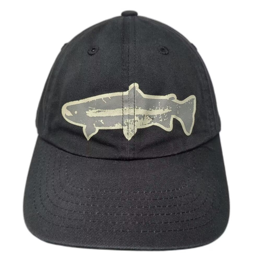 Redington Black Baseball Cap One Size Fish Trout Graphic Adjustable Cotton Hat